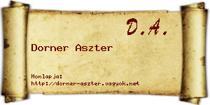 Dorner Aszter névjegykártya